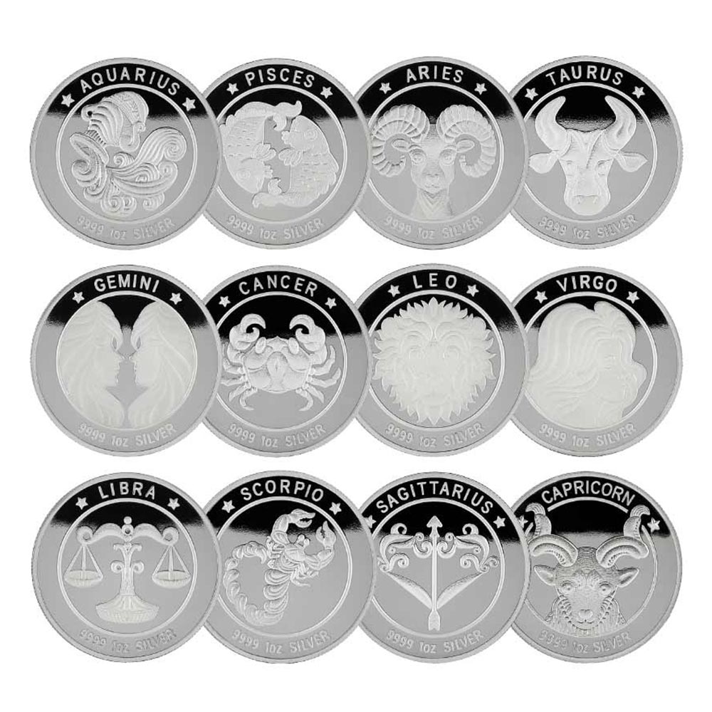 1온스 황도 12성좌 별자리 실버 불리온 메달 세트