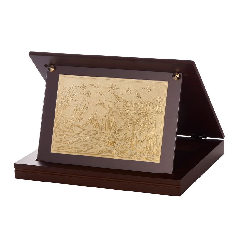 순금 십장생 상패우드케이스 11.25g(999.9‰)